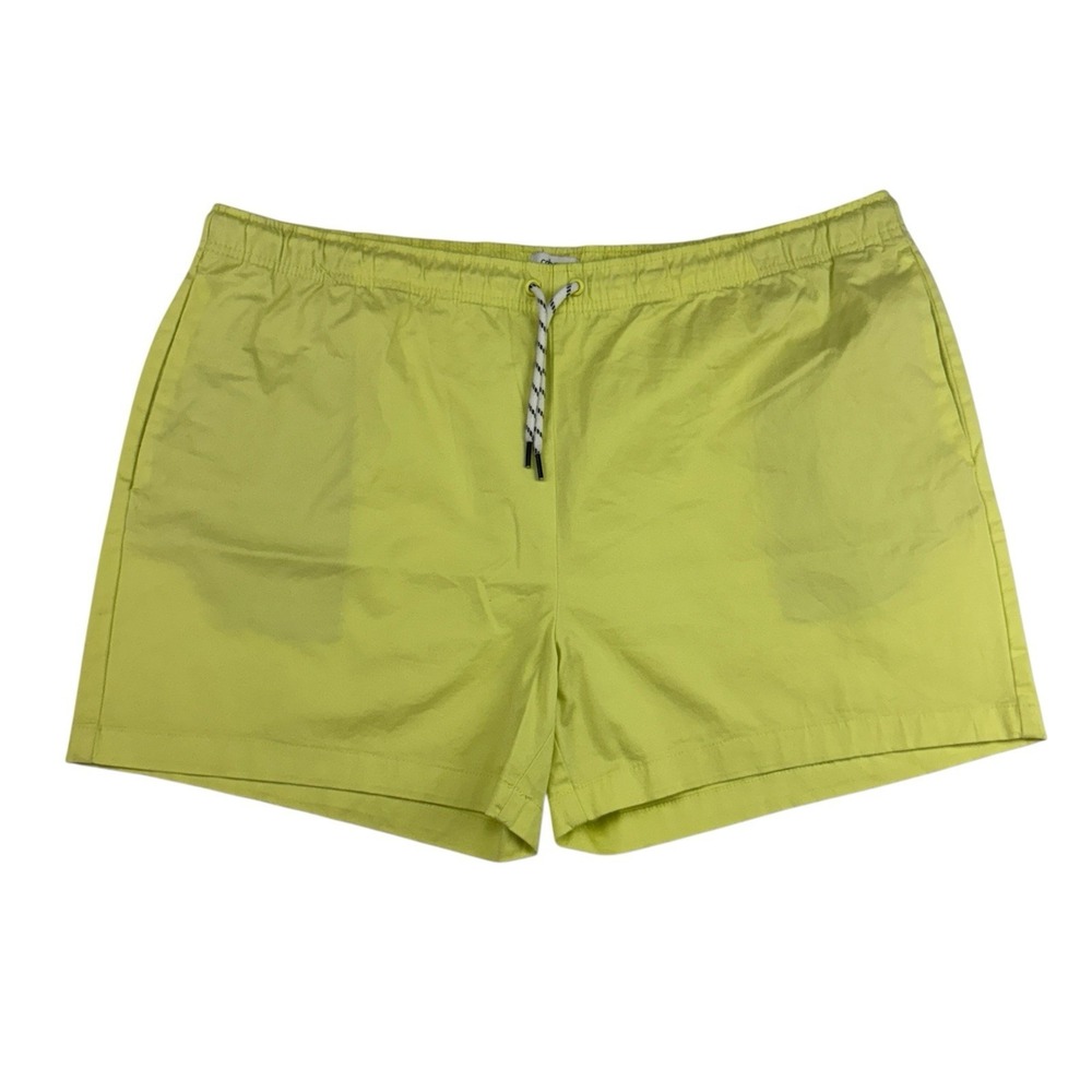 Cabana By Crown & Ivy Yellow Drawstring Elastic Waist Shorts Pull On XXL 2XL